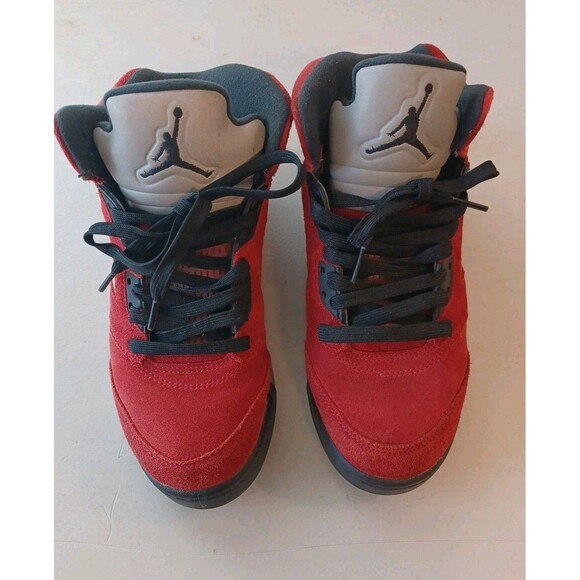 Nike Air Jordan 5 Retro GS Raging Bull Youth Size 6Y Red Black Suede 440888-600 - Picture 1 of 10